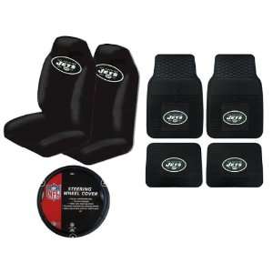   Fit Seat Covers and 1 Steering Wheel Cover   New York Jets Automotive
