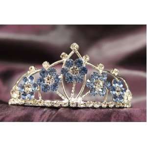  Beautiful Princess Bridal Wedding Tiara Crown with LT Blue 