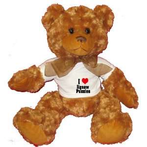 Love/Heart Jigsaw Puzzles Plush Teddy Bear with WHITE T Shirt  Toys 