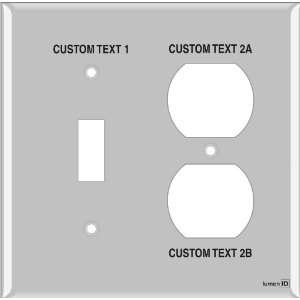 Engraved Switchplate with Light Switch Labels 1 Toggle 1 Duplex (nylon 