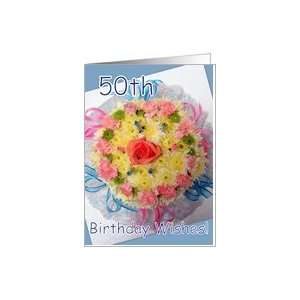  50th Birthday   Floral Cake Card Toys & Games