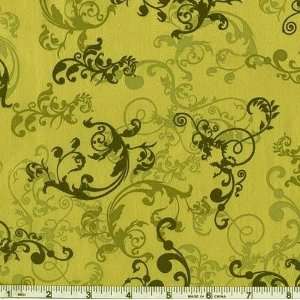  45 Wide Carnaby Street Psychedelic Ivy Green Fabric By 