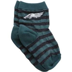   Eagles Infant Green Black Striped Rugby Socks