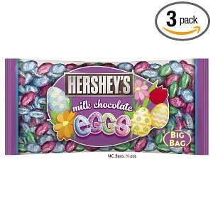 Hersheys Easter Solid Milk Chocolate Eggs, 18 Ounce Bags (Pack of 3)