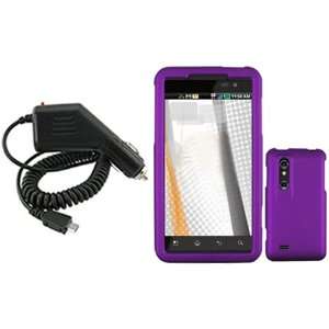 iNcido Brand LG Thrill 4G P925 Combo Rubber Purple Protective Case 