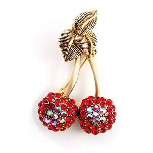  Red Hot Costume Cherry Brooch Jewelry