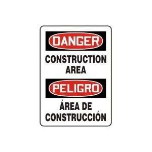  CONSTRUCTION AREA (BILINGUAL) Sign   20 x 14 Adhesive 