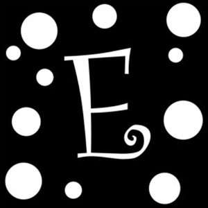  Letter E Polka Dot Monogram Tile