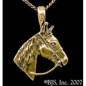   Gold, 24 long gold plated chain, Horse Animal Jewelry, 14 k gold