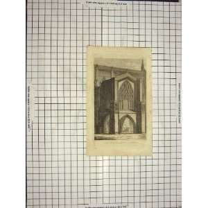  NORTH PORCH HEREFORD CATHEDRAL ARCHITECTURE PRINT