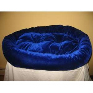  Dog Bed   Blue Velveteen Bolster Pet Bed   30 Everything 