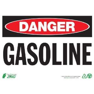 Zing Eco Safety Sign, Header DANGER, GASOLINE, 14 Width x 10 