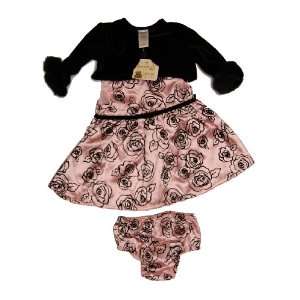  Baby Girl 0 3 Months, 3 Pc Pink and Black Party Dress 