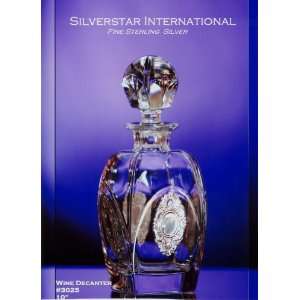 Stunning Crystal Sterling Silver Wine Decanter 