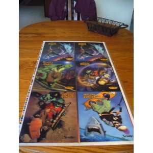 EXTREME ZOMBIES SHEET OF 6 LARGE UNCUT HOLOGRAM TRADING CARDS PROOFS 