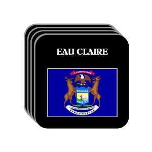  US State Flag   EAU CLAIRE, Michigan (MI) Set of 4 Mini 