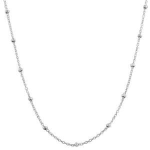 Sterling Silver 1.2 mm Cable & 2.1 mm Ball Saturn Chain 