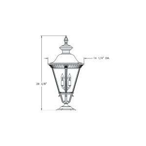   Light Outdoor Pier Lamp in Ironstone with Molded Acrylic Lens glass