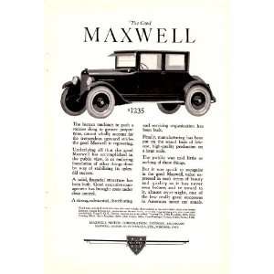  1923 Ad Good Maxwell Original Antique Car Print Ad 