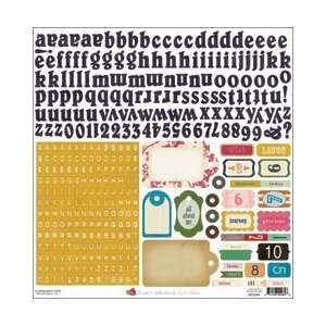   Random Cardstock Stickers 12X12 Sheet Alpha Labels; 4 Items/Order