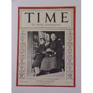  Chiang Kai Shek & Mme Chiang October 26 1931 Time Magazine 