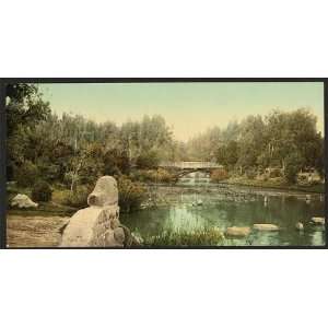   Side Park,lake,bridge,Los Angeles,California,c1898