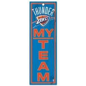 Oklahoma City Thunder Official Logo 4x13 Wood Sign  