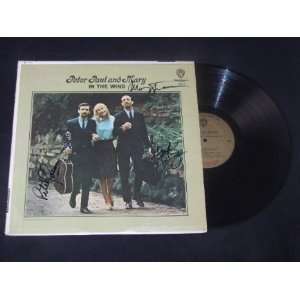 Peter Paul and Mary   In the Wind   Signed Autographed   Record Album 