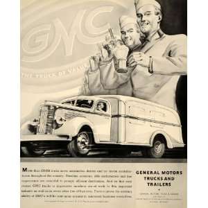  1937 Ad GMC Trucks Trailers Ice Cream Delivery Business 