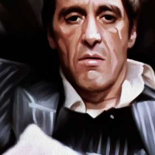 SCARFACE AL PACINO dvd home theater painting CANVAS ART GICLEE PRINT 