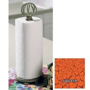 Iron Bird Cage Finial Paper Towel Holder (Squash Crackle) (16H x 6W 