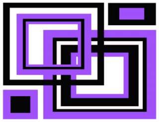 PURPLE BLACK SQUARES TEEN WALL BORDER STICKERS DECALS  