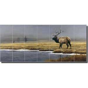 Elk Wildlife Ceramic Tile Mural Backsplash 29.75 x 12.75   Into the 