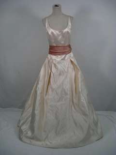 OCCASIONS BRIDE Cream Wedding Dress Gown With Sash 12  