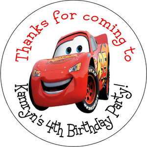 The Cars Car Personalized favor stickers personalized Birthday favors 