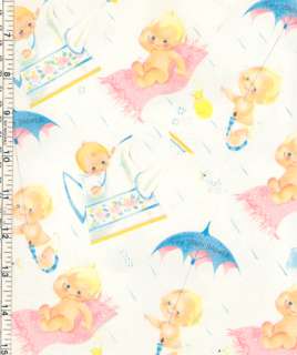 Vintage GIFT WRAP Wrapping Paper BABY Pink Rug BLUE  