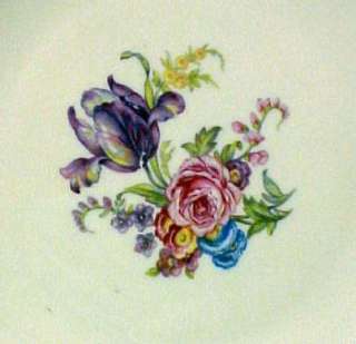 Bohemia Porcelain China 4 Plates Iris Tulip Rose  