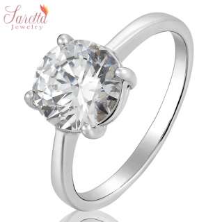 SALE Gift Fine Clear Topaz White Gold GP Ladies Ring Fashion Jewelry 