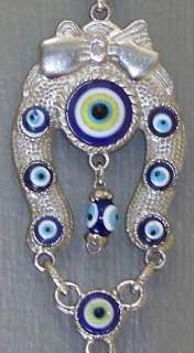 16 Long Turkish Glass Evil Eye Horse Shoe Nazar Charm  