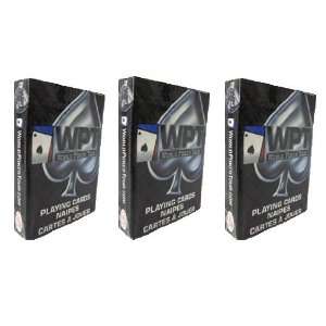  World Of Poker Playing Cards, Black, (3 PACK) Sports 