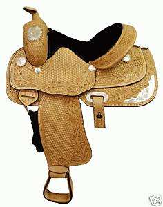 CIRCLE S WESTERN HORSE SHOW SADDLE WITH SILVER QH BARS  