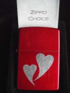   LIGHTER DOUBLE HEARTS CANDY APPLE RED NEW GIFT BOX 07 