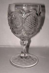 US Glass THE STATES Star Cane Medallion Water Goblets  