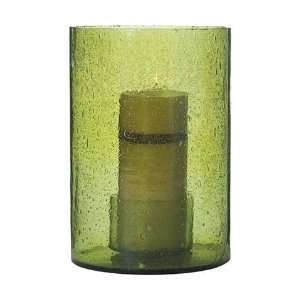  Green Seeded Glass Candle Holder