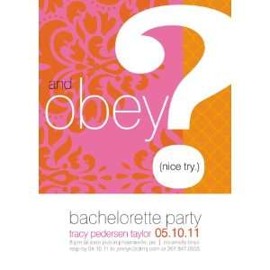  And Obey? Invitation   Pink Baby