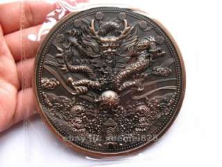 Valuable 2012 China Year of the Dragon Red Copper Big Medal 90mm With 