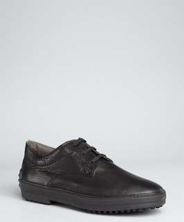 Prada black calfskin wingtip oxfords   