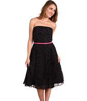 Donna Morgan   Polka Dot Strapless Pleated Dress