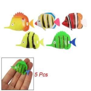  Como Aquarium Movable Tail Assorted Color Plastic Fish 