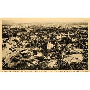 1945 Print Los Angeles California Cityscape Orange Grove Architecture 